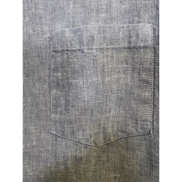 J.Crew Mens Short Sleeve Indigo Organic Chambray Button Down Shirt L Classic - Picture 6 of 13